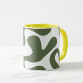Abstrakte Green Modern Art Tasse mit Bio Formen (VorderseiteRechts)