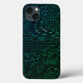Abstrakte Green und Blue Matrix Digital Case-Mate iPhone Hülle (Rückseite)