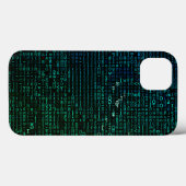 Abstrakte Green und Blue Matrix Digital Case-Mate iPhone Hülle (Rückseite (Horizontal))