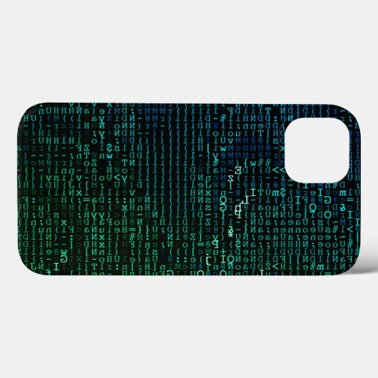 Abstrakte Green und Blue Matrix Digital Case-Mate iPhone Hülle (Rückseite (Horizontal))