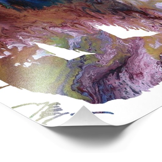 Abstrakte Grizzlybär-Silhouette Fotodruck (Ecke)