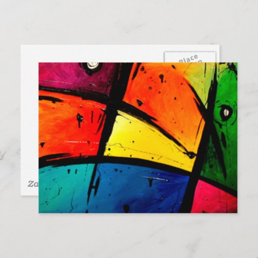 Abstrakte Groovy Art Postkarte (Vorne/Hinten)