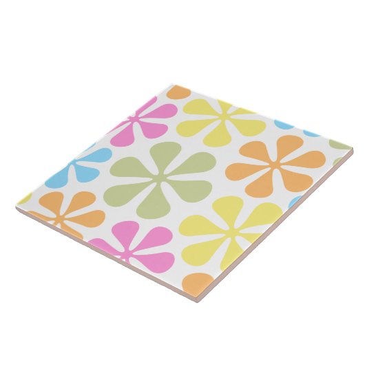 Abstrakte große Blume Helle Farbmischung Fliese (Seite)