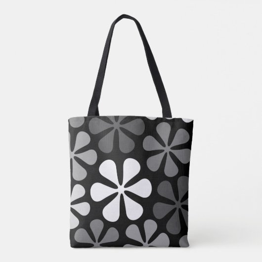 Abstrakte große Blumen einfarbig Tasche (Rückseite)