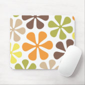 Abstrakte große Blumen-Retro Farben Mousepad (Mit Mouse)