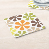 Abstrakte große Blumen-Retro Farben Rechteckiger Pappuntersetzer (angewinkelt)