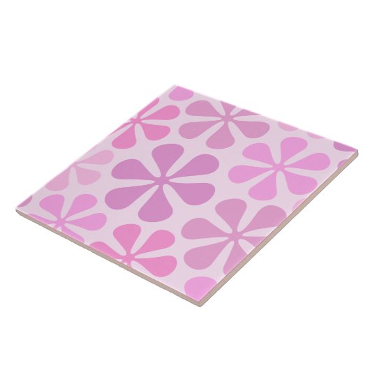 Abstrakte große Blumen-Rosa Fliese (Seite)