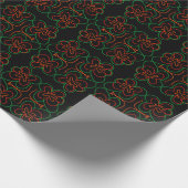 Abstrakte grün-orange Blume Geschenkpapier (Ecke)