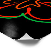 Abstrakte grün-orange Blume Poster (Ecke)