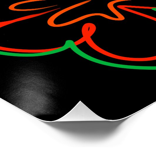 Abstrakte grün-orange Blume Poster (Ecke)