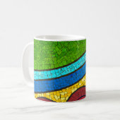 Abstrakte grün-rote Malerei Kaffeetasse (Vorderseite Links)