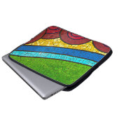 Abstrakte grün-rote Malerei Laptopschutzhülle (Vorne Knopf)