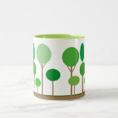 Abstrakte Grünbäume Zweifarbige Tasse (Mittel)