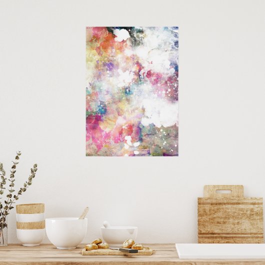 Abstrakte Grundierung mit Aquarellfarbe 2 Poster (Küche)