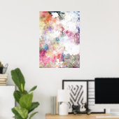 Abstrakte Grundierung mit Aquarellfarbe 2 Poster (Heimbüro)
