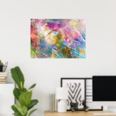 Abstrakte Grundierung mit Aquarellfarbe 3 Poster (Heimbüro)