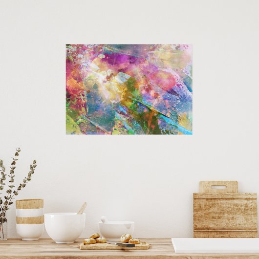 Abstrakte Grundierung mit Aquarellfarbe 3 Poster (Küche)