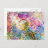 Abstrakte Grundierung mit Aquarellfarbe 3 Postkarte (Vorne/Hinten)