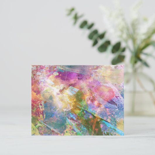 Abstrakte Grundierung mit Aquarellfarbe 3 Postkarte (Stehend Vorderseite)