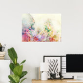 Abstrakte Grundierung mit Aquarellfarbe Poster (Heimbüro)