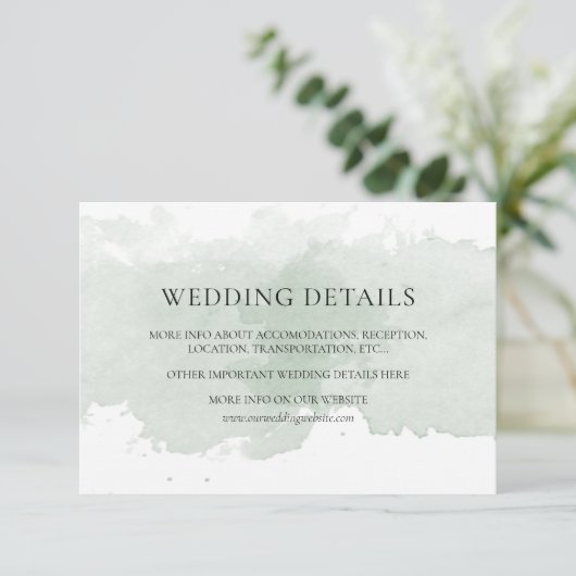 Abstrakte grüne Aquarellkarte Begleitkarte (Stehend Vorderseite)