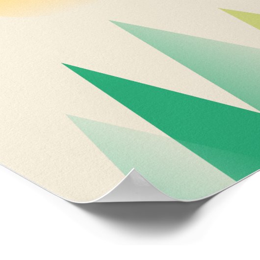 Abstrakte grüne Berge Poster (Ecke)