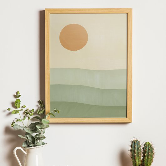 Abstrakte grüne Berge Poster