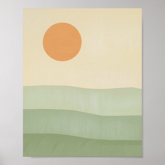 Abstrakte grüne Berge Poster (Vorne)