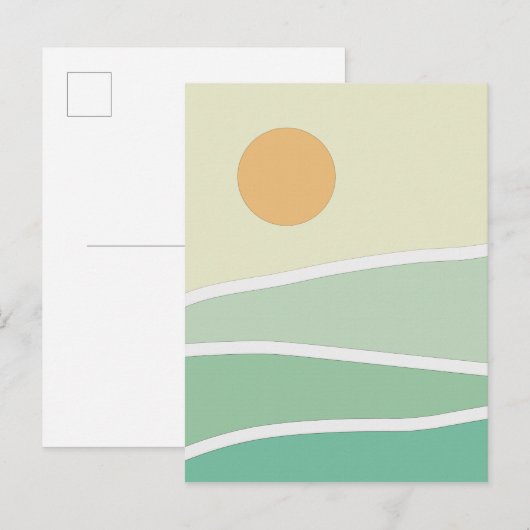 Abstrakte grüne Berge Postkarte (Vorne/Hinten)