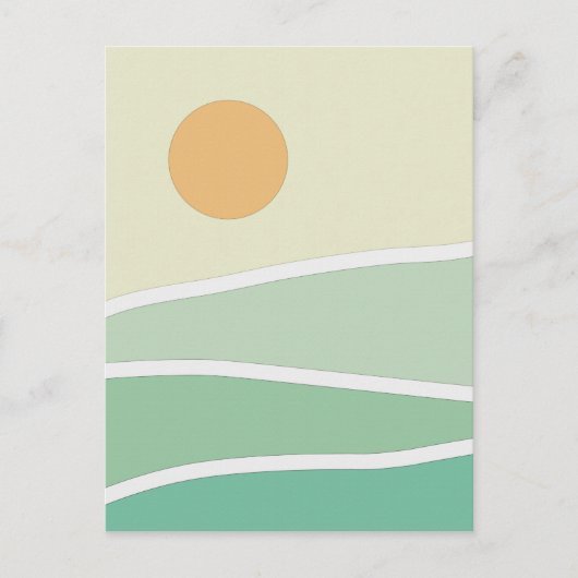 Abstrakte grüne Berge Postkarte (Vorderseite)