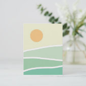 Abstrakte grüne Berge Postkarte (Stehend Vorderseite)