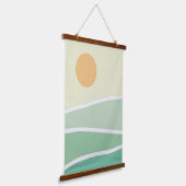 Abstrakte grüne Berge Wandteppich Mit Holzrahmen (Gewinkelt)