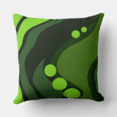 Abstrakte, grüne Bio Blütenformen Kissen (Rückseite)