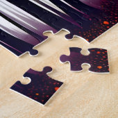 Abstrakte grüne Blätter auf der Silhouette Baumlan Puzzle (Seite)