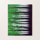 Abstrakte grüne Blätter auf der Silhouette Baumlan Puzzle (Vertikal)