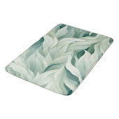 Abstrakte grüne Blätter Muster-Hintergrund Badematte (Schrägansicht)