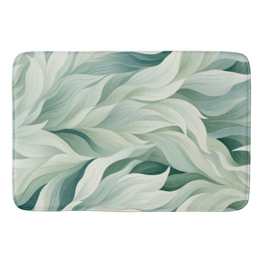 Abstrakte grüne Blätter Muster-Hintergrund Badematte (Vorderseite)