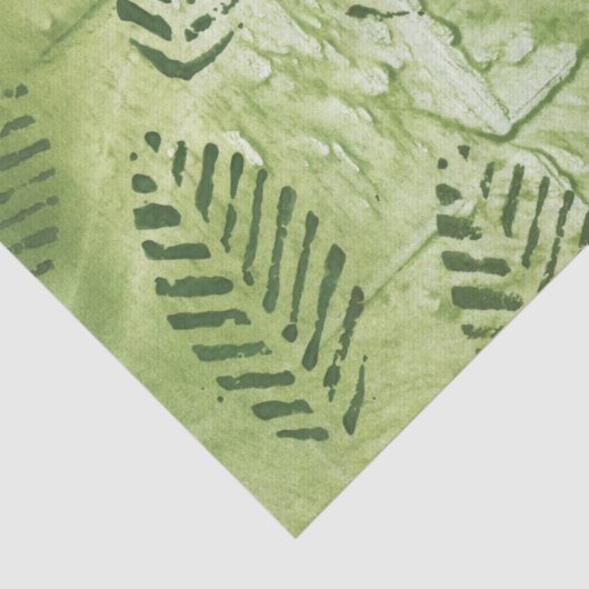 Abstrakte grüne Blätter Seidenpapier (Detail)