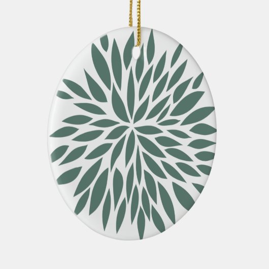 Abstrakte grüne Blume Keramikornament (Rechts)