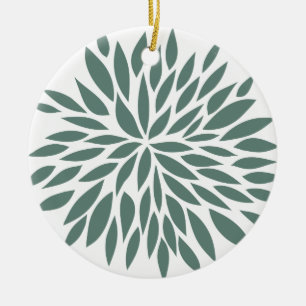 Abstrakte grüne Blume Keramikornament