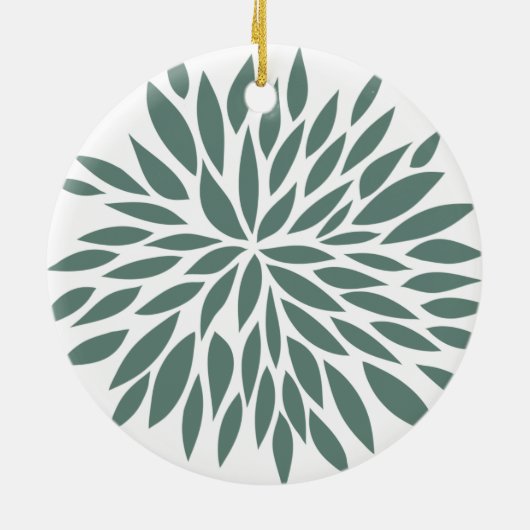 Abstrakte grüne Blume Keramikornament (Hinten)