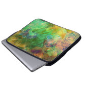 Abstrakte grüne Blume Laptopschutzhülle (Vorne Knopf)