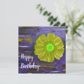 Abstrakte grüne Blume Niedlich Open Birthday Karte (Stehend Vorderseite)