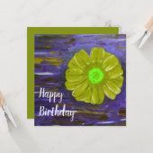 Abstrakte grüne Blume Niedlich Open Birthday Karte (Vorderseite/Rückseite Beispiel)