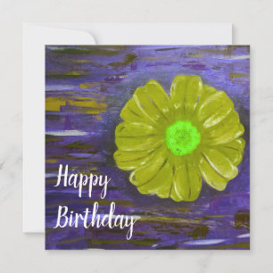 Abstrakte grüne Blume Niedlich Open Birthday Karte