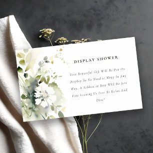 Abstrakte grüne Blumen-Display Dusche Baby Shower Begleitkarte