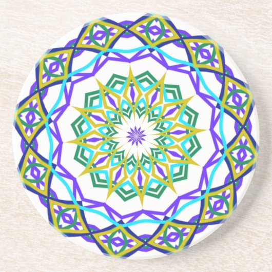 Abstrakte grüne Blumen-Drehung Getränkeuntersetzer (Vorne)