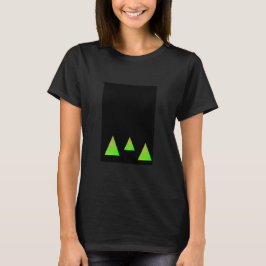 Abstrakte grüne Dreiecke in Schwarz T-Shirt