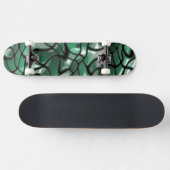 Abstrakte Grüne Edelsteine Skateboard (Horizontal)