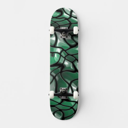 Abstrakte Grüne Edelsteine Skateboard (Vorderseite)